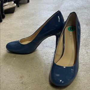 Nine West Blue Patent Heels
